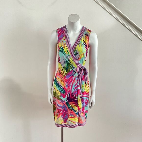 BCBGMaxazria True Wrap Dress Colorful Sleeveless XS - Picture 7 of 11